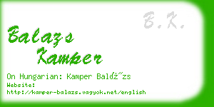 balazs kamper business card